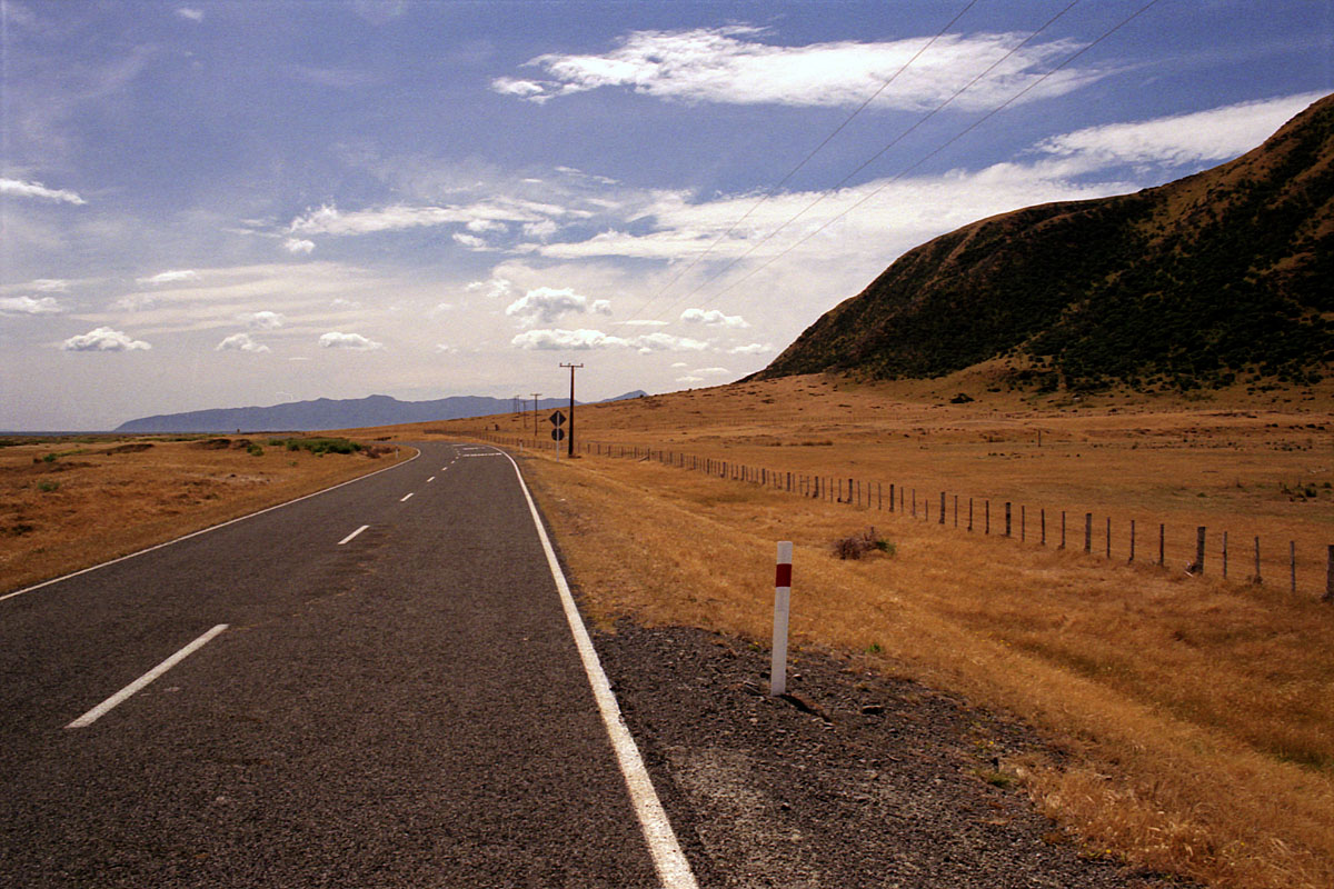 fotka / image cesta na jih ke Cape Palliser, cestovn s Broou a s Igorom, New Zealand