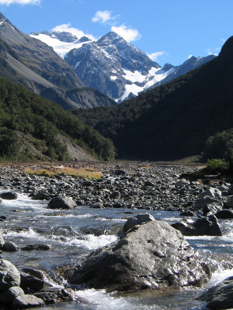 fotka / image cestou z Crow Hutu - Crow River, New Zealand