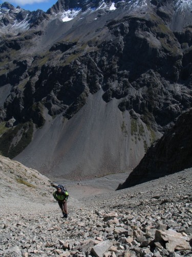 foto / image vystup na Avalanche Peak - sestup ke Crow river